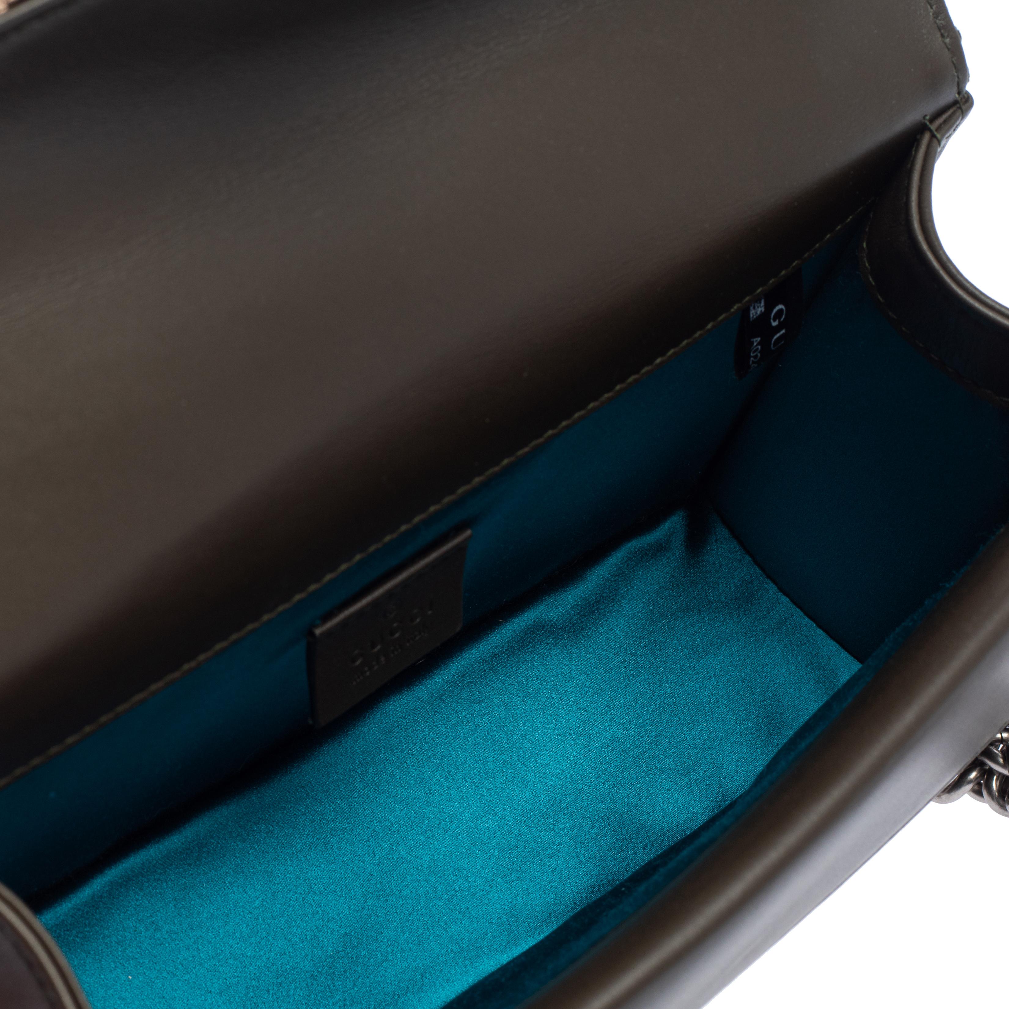 Gucci Olivgrün GG Samt und Leder Kleine Dionysos Umhängetasche 7