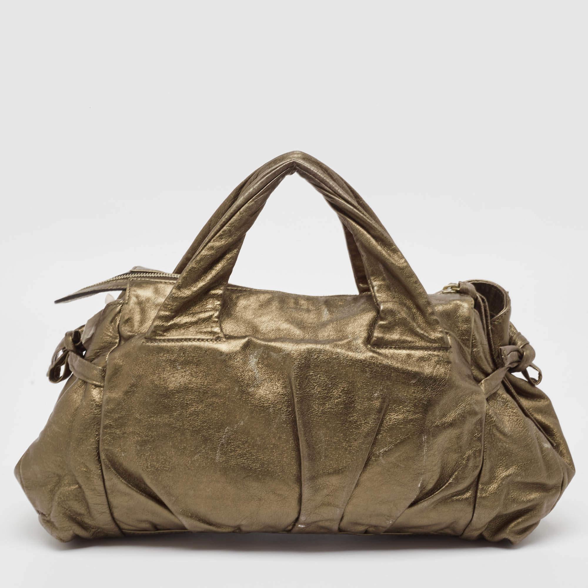 Gucci Olive Green Leather Hysteria Tote For Sale 1