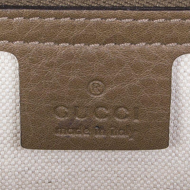 GUCCI olive green leather NEW BAMBOO LARGE Shoulder Bag In Excellent Condition In Zürich, CH