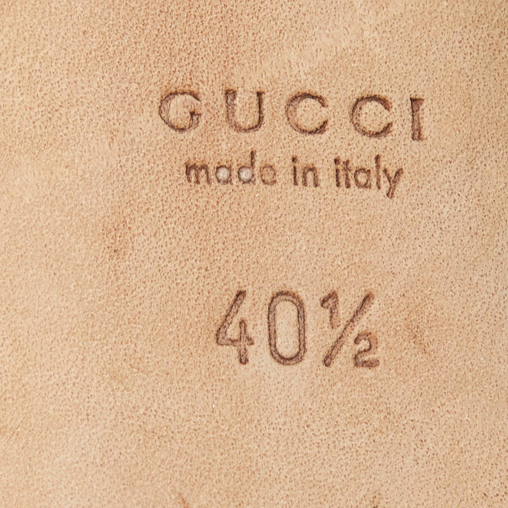 Gucci Olive Green Leather Peep Toe Platform Pumps Size 40.5 For Sale 3