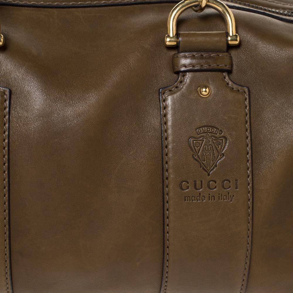 Gucci Olive Green Leather Smilla Satchel 3