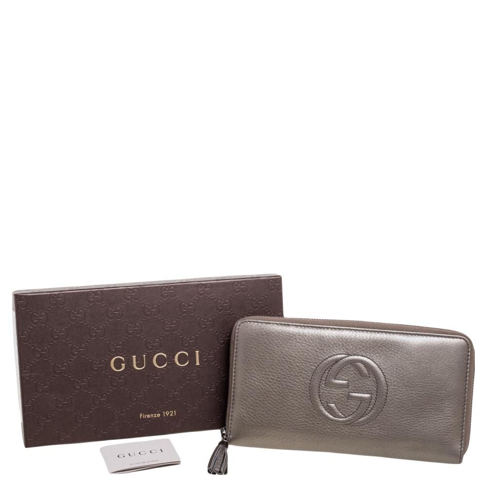 Gucci Olive Green Leather Soho Wallet 1