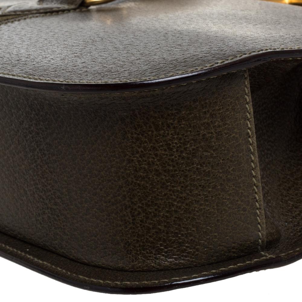 Gucci Olive Green Leather Vintage Horsebit Doctor's Bag 3