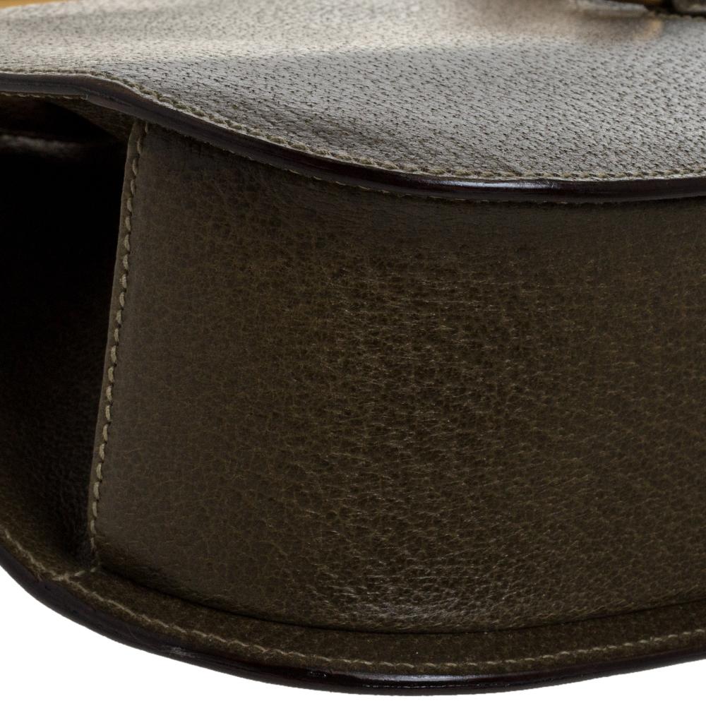 Gucci Olive Green Leather Vintage Horsebit Doctor's Bag 4