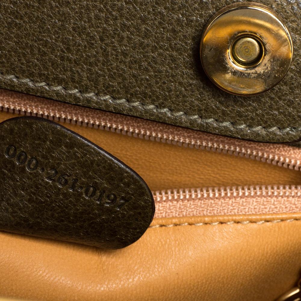 Women's Gucci Olive Green Leather Vintage Horsebit Doctor's Bag