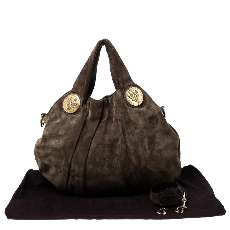 Gucci Olive Green Suede Large Hysteria Hobo 6