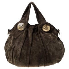 Gucci Olive Green Suede Large Hysteria Hobo