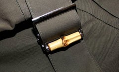 NEW Gucci Olive Green Hot Pants Shorts with Bamboo Detail Belt 38