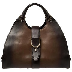 Gucci Ombre Brown Smooth Leather Stirrup Hobo