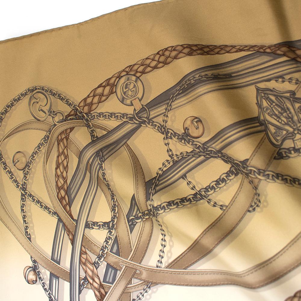 Women's Gucci Ombre Chain Strap Print Silk Scarf