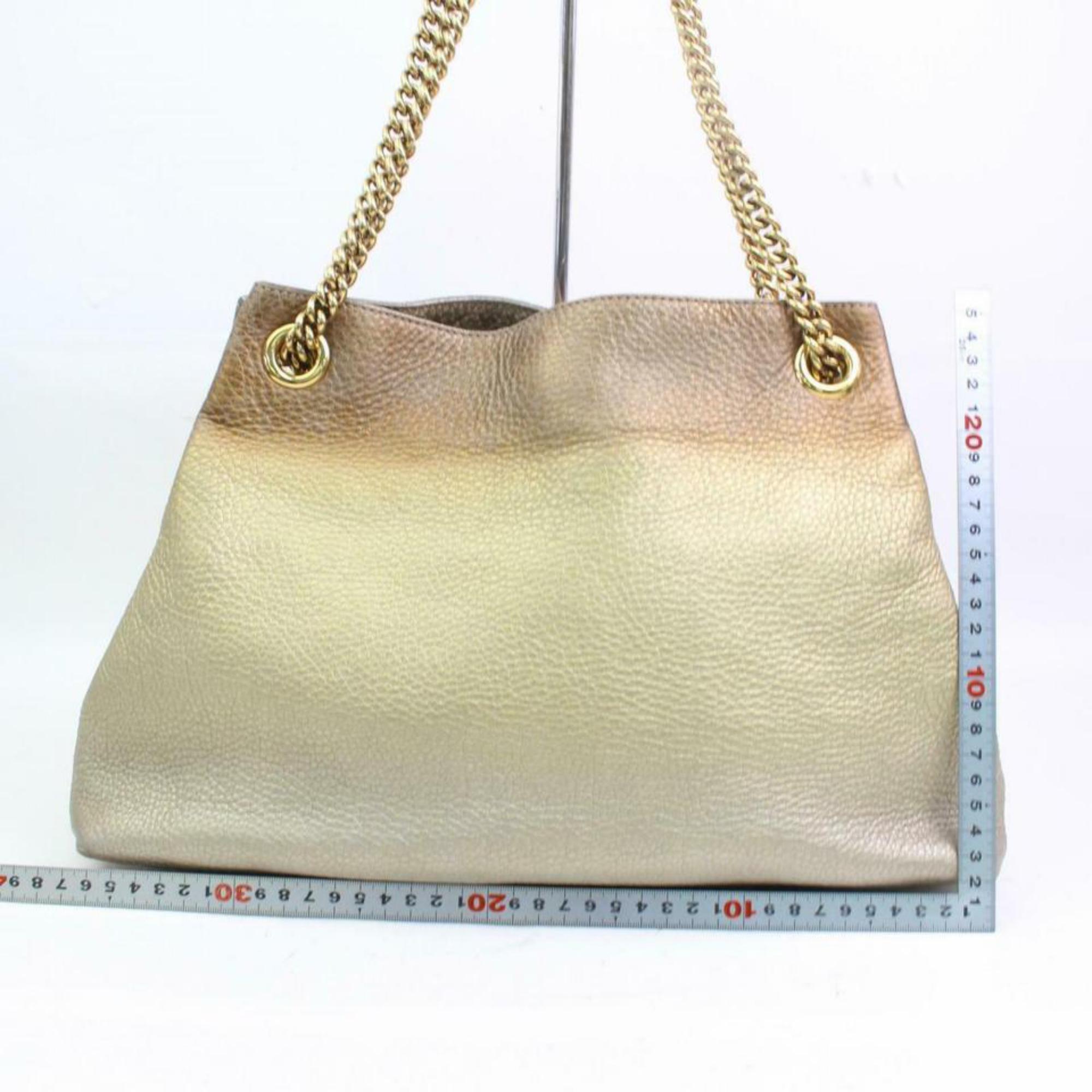 Gucci Ombre Soho Tassel Gold Chain Tote 870595 Beaige Leather Shoulder Bag For Sale 1