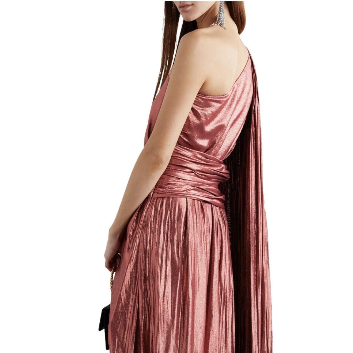 Gucci One Shoulder Asymmetric Lame Gown IT 40 (US 4) For Sale 3