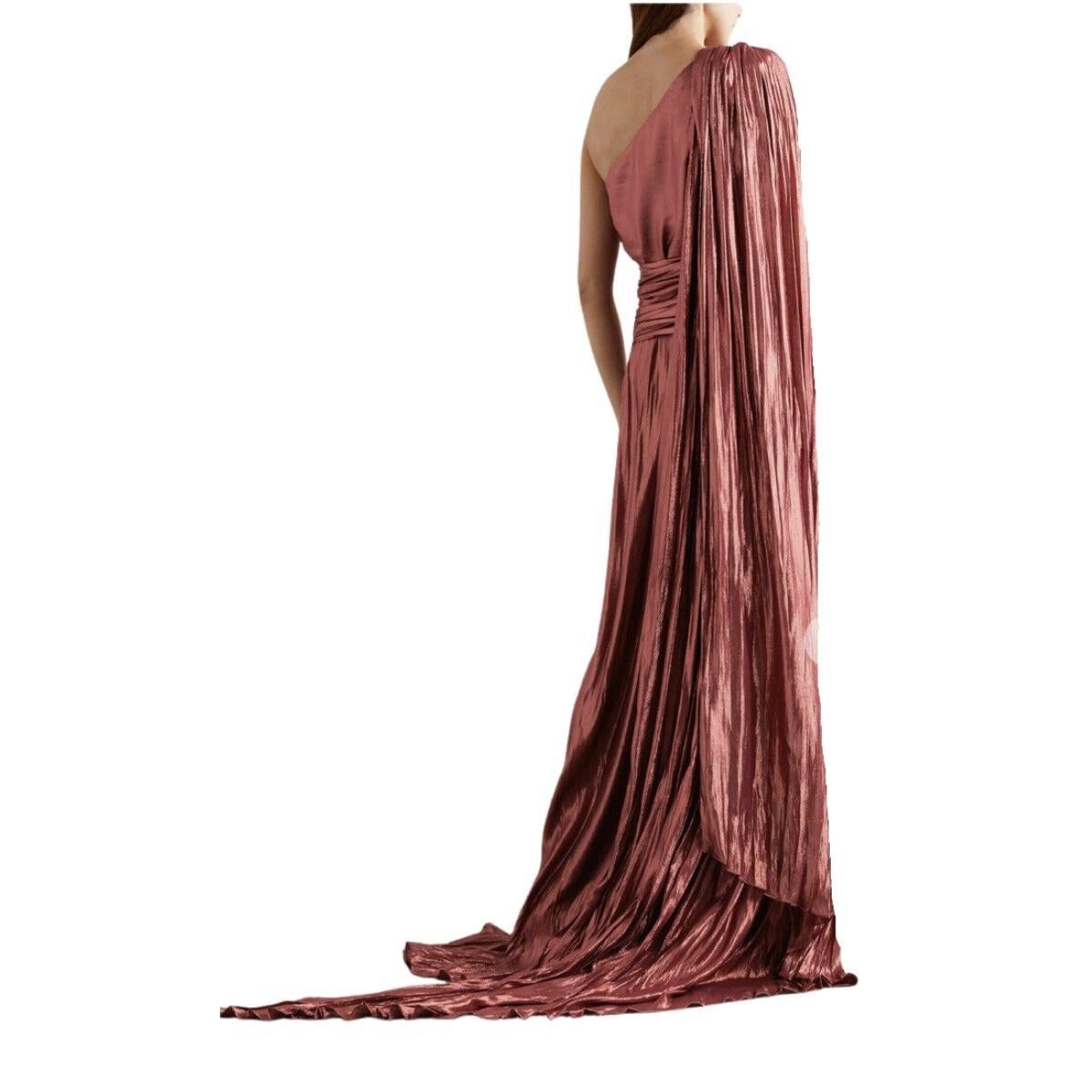 Gucci One Shoulder Asymmetric Lame Gown IT 40 (US 4) For Sale 4