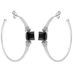 Gucci Onyx Diamond White Gold Earrings