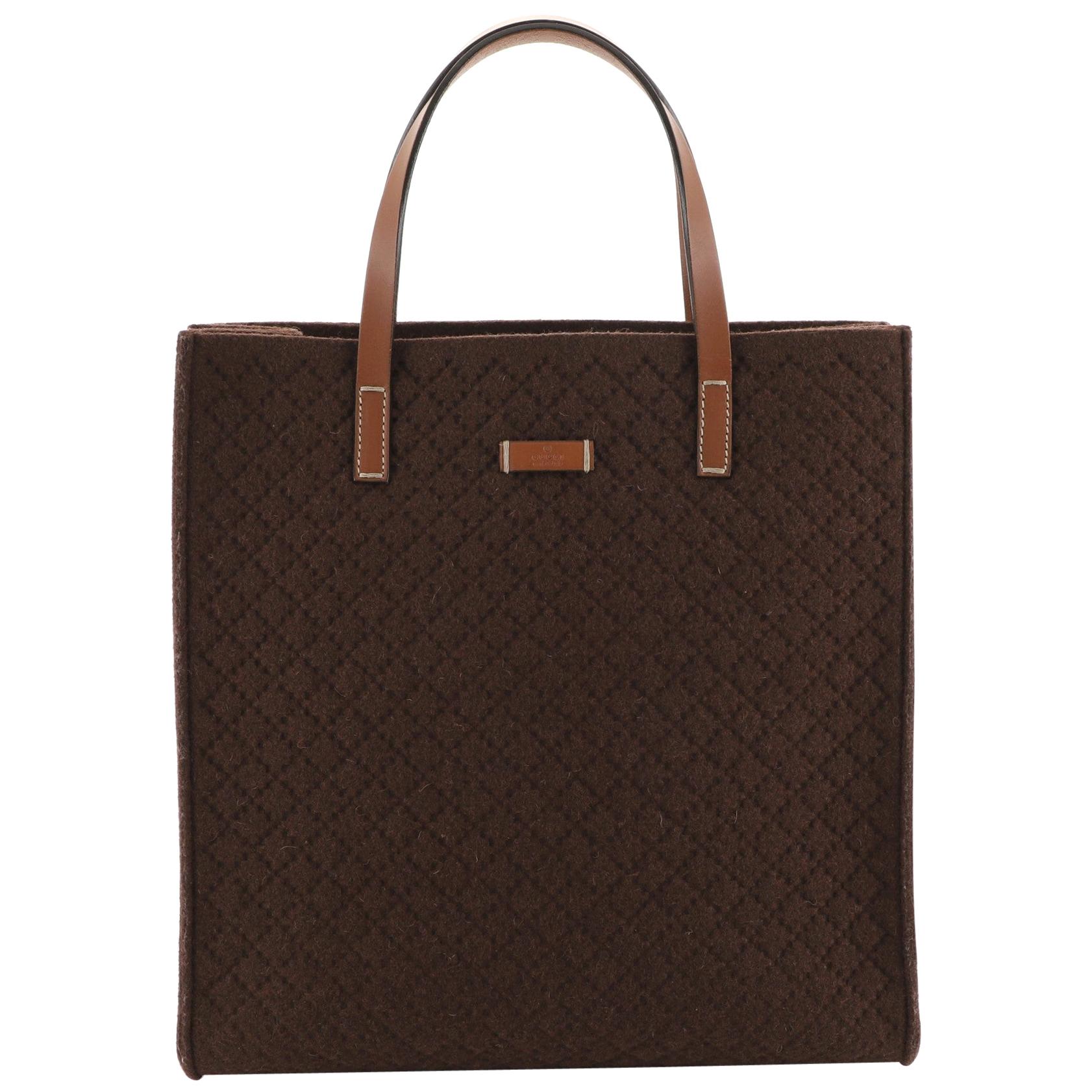 Gucci Open Tote Diamante Wool Tall