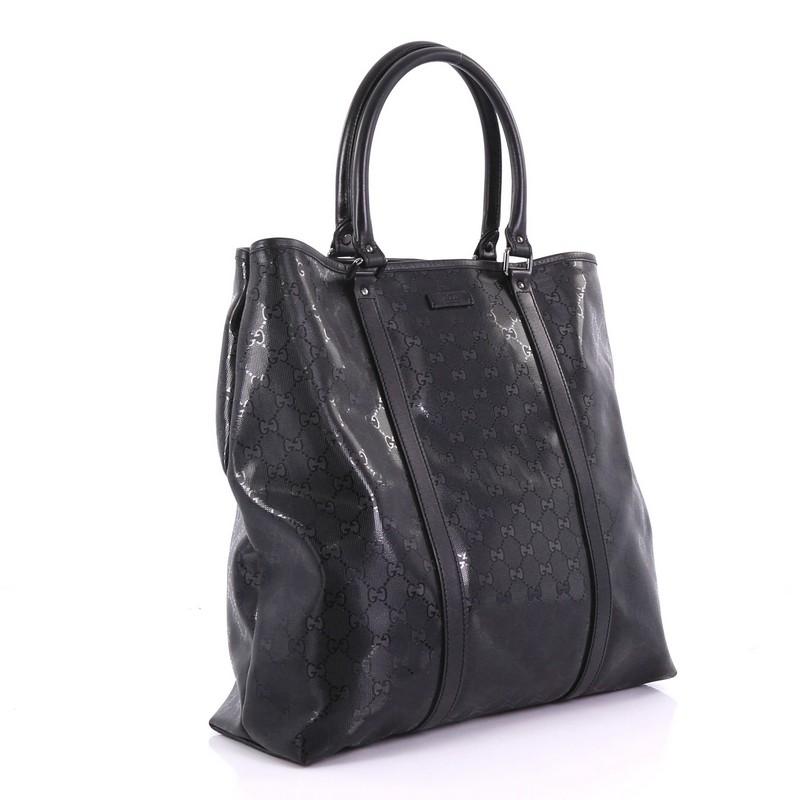 Black Gucci Open Tote GG Imprime Large