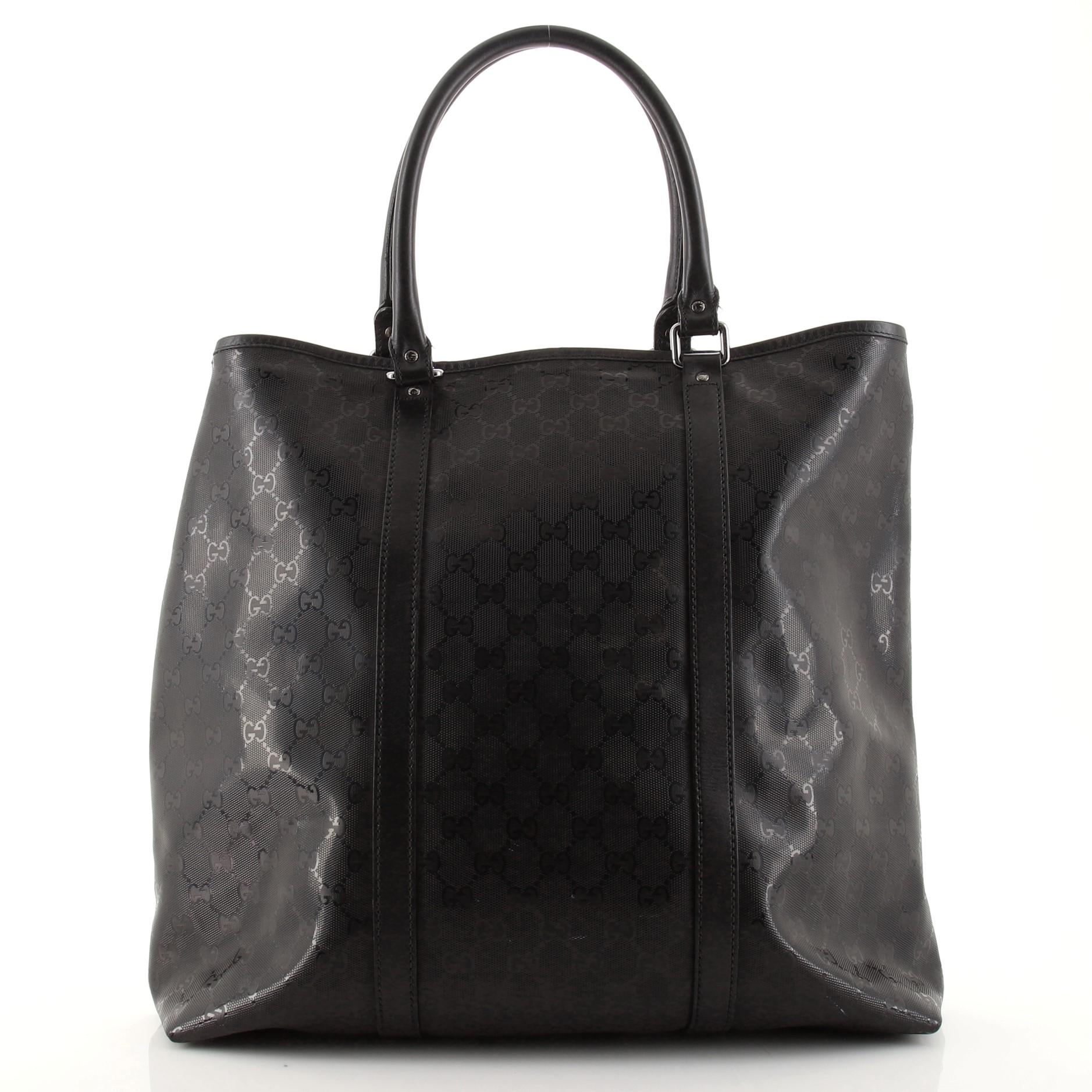 Black Gucci Open Tote GG Imprime Large