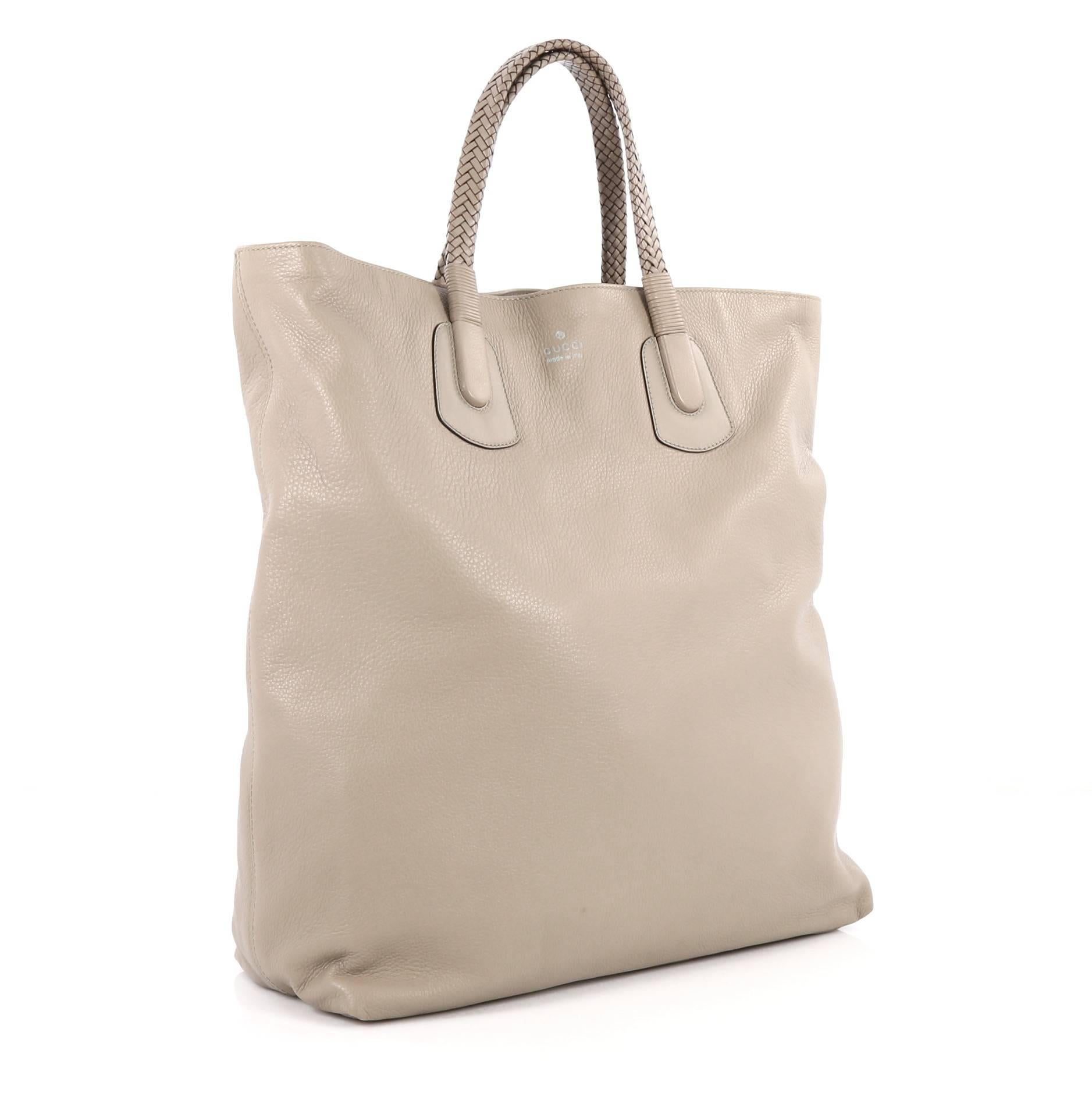 Beige Gucci Open Tote Soft Deer Tall 