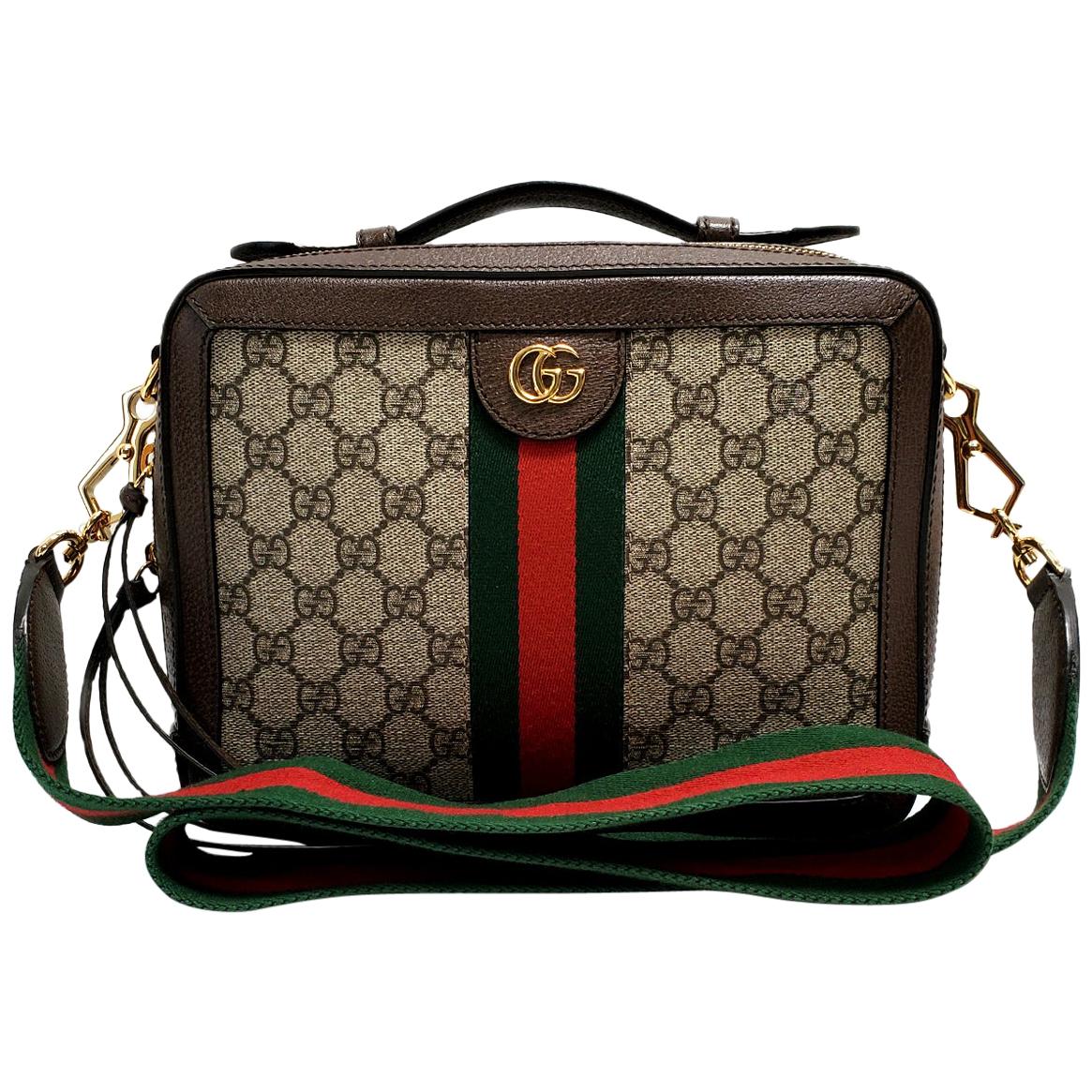 Gucci Ophelia Brown GG Supreme Top Handle Handbag