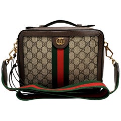 Gucci Ophelia Brown GG Supreme Top Handle Handbag