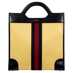 Gucci Ophelia Tote Navy & Yellow Leather & Canvas