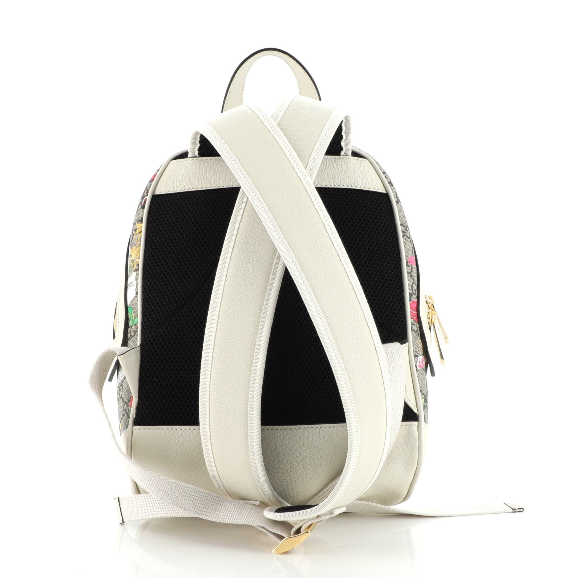 Gucci - Sac à dos Ophidia Flora GG en toile enduite petit modèle Bon état à NY, NY