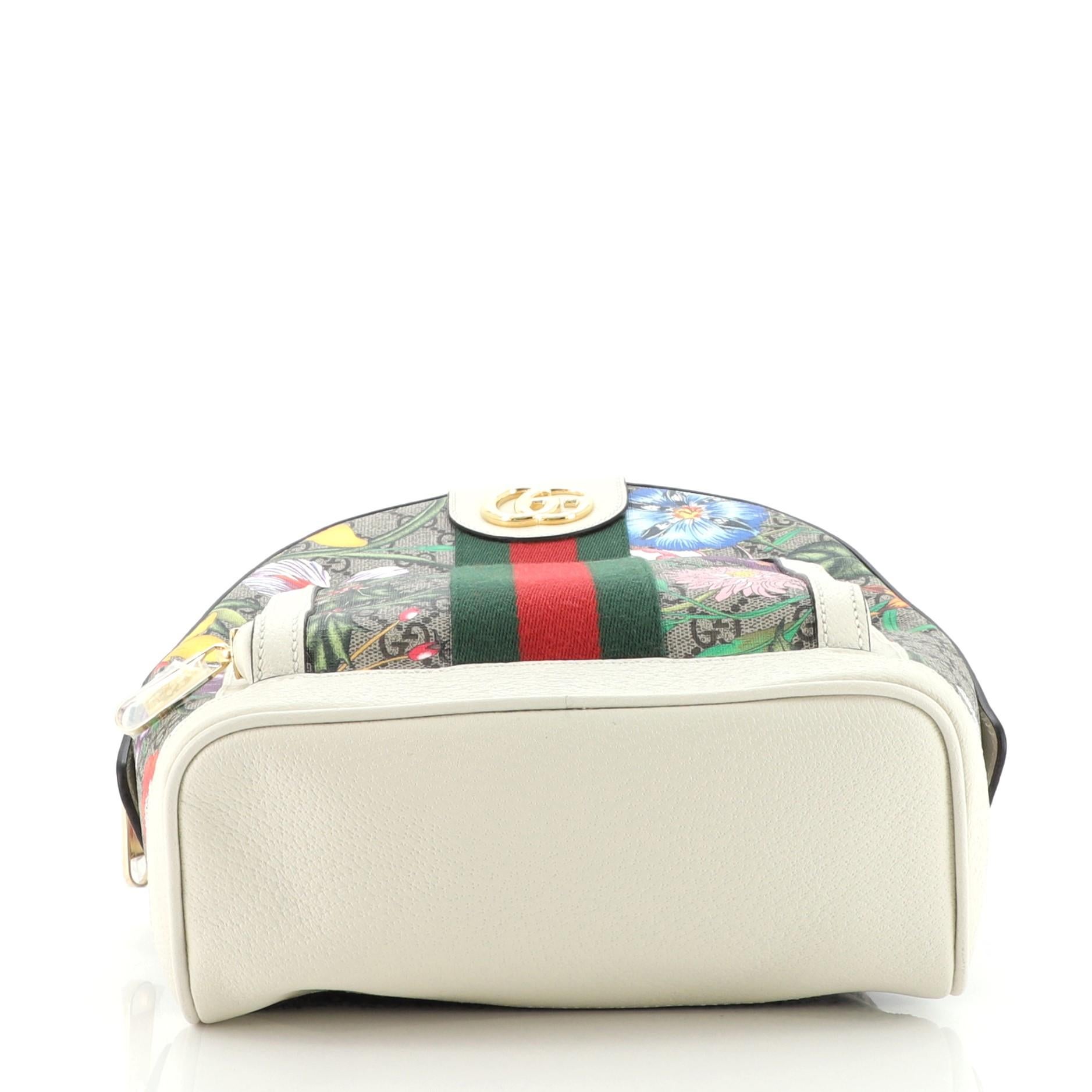  Gucci - Sac à dos Ophidia Flora GG en toile enduite petit modèle Unisexe 