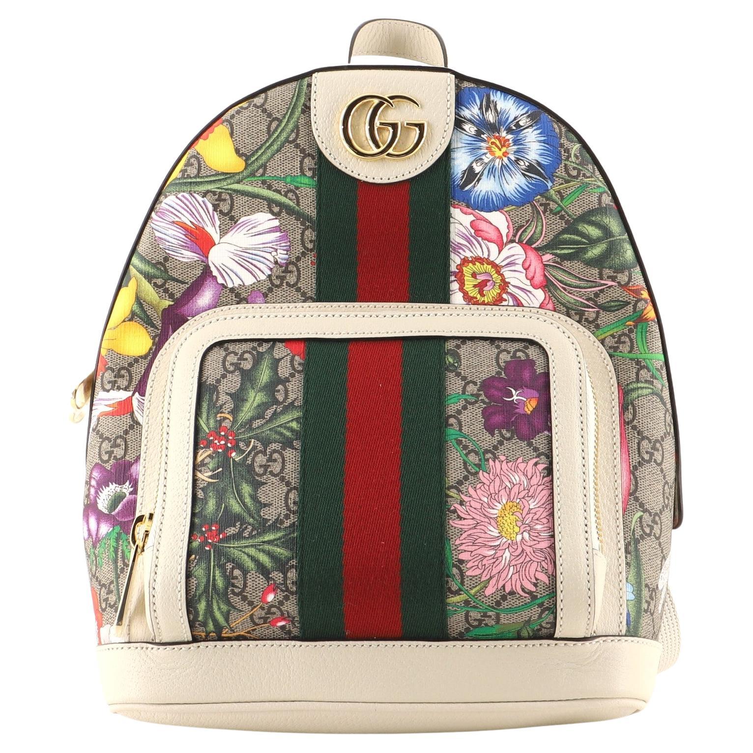 Gucci Flora Print Monogram Backpack For Sale at 1stDibs gucci flora