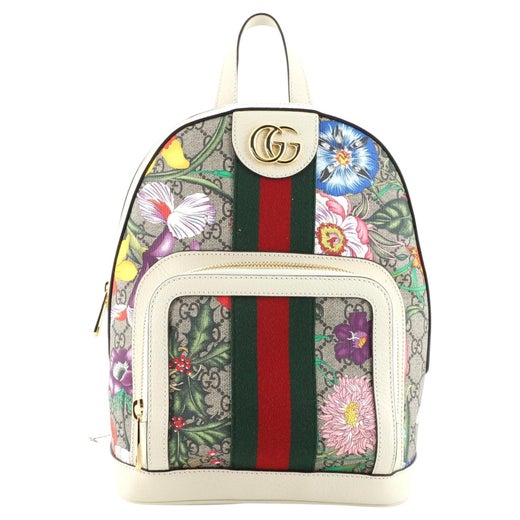 Gucci Ophidia Backpack Flora GG Coated Canvas Small For Sale at 1stDibs