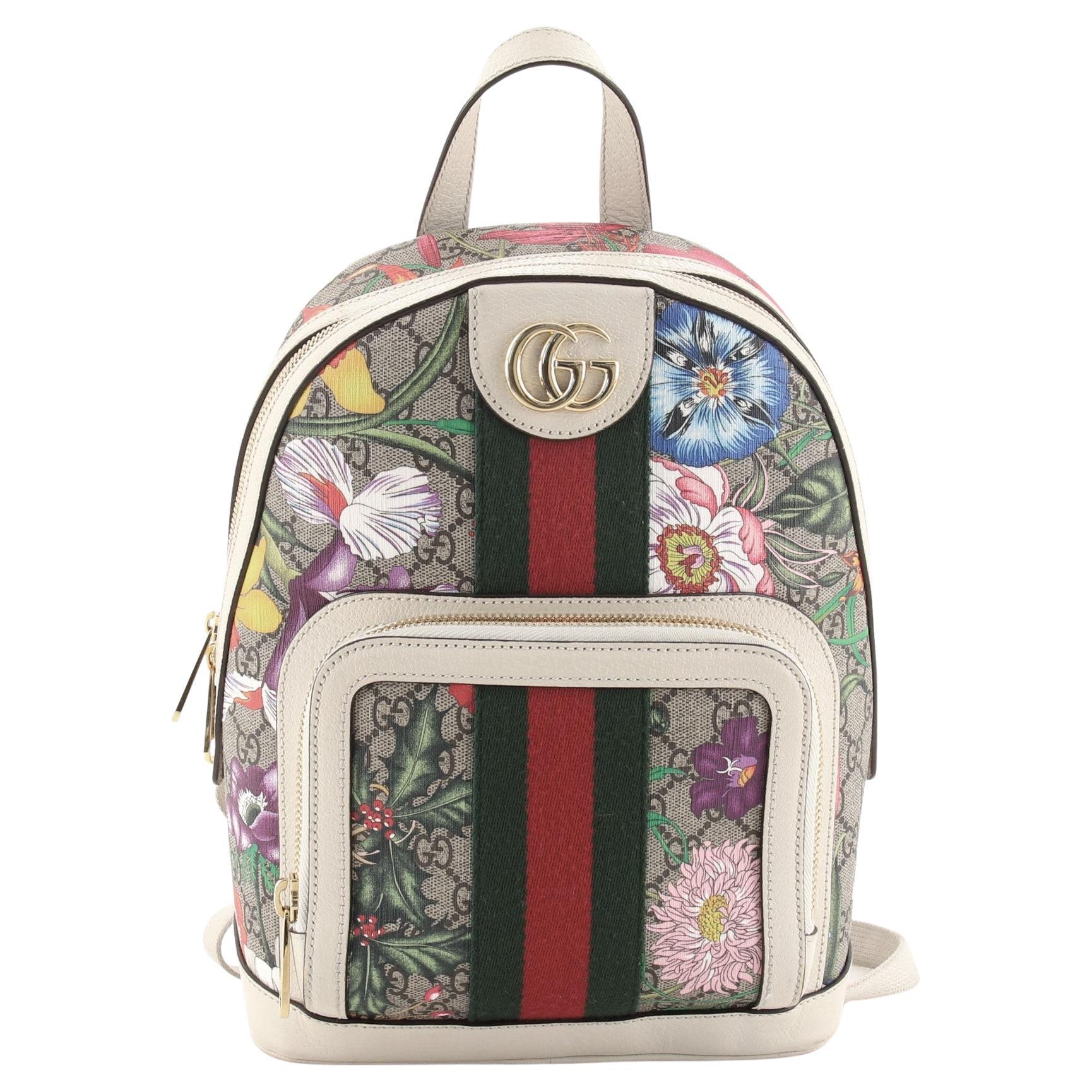 Gucci Buckle Backpack GG Coated Canvas Medium at 1stDibs