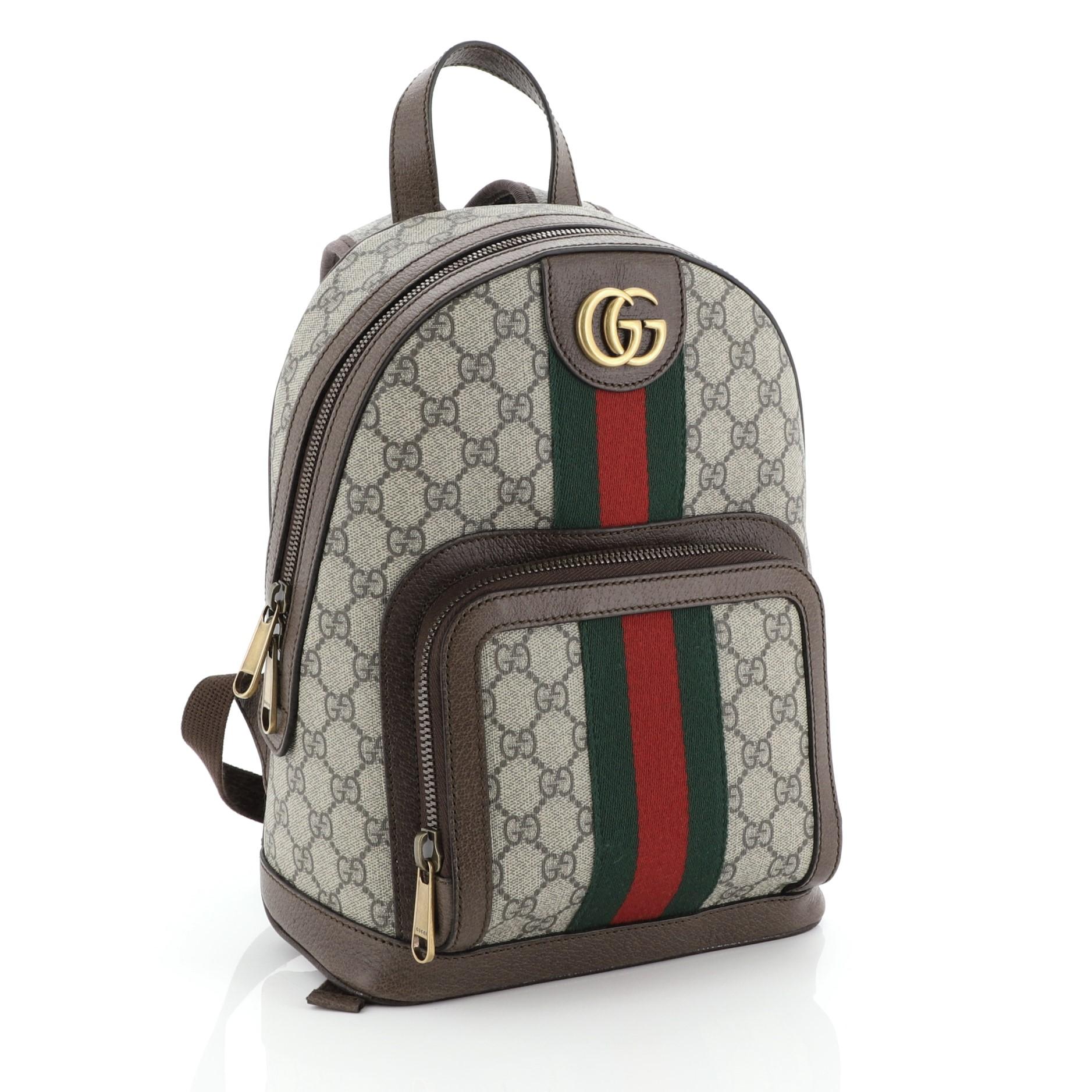 Gray Gucci Ophidia Backpack GG Coated Canvas Small 