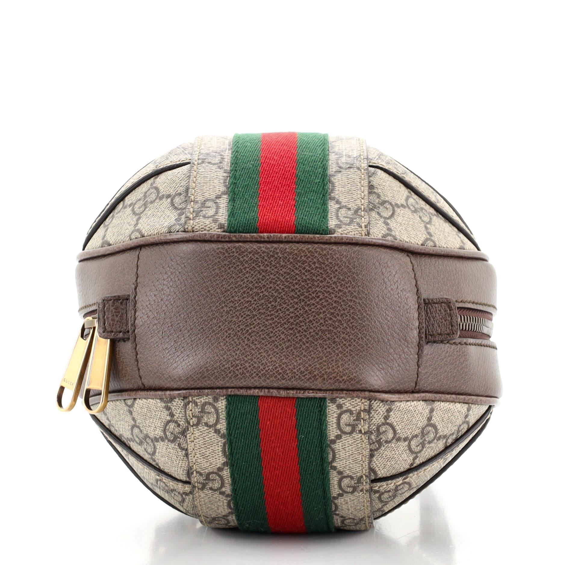 Brown Gucci Ophidia Basketball Bag GG Coated Canvas Mini