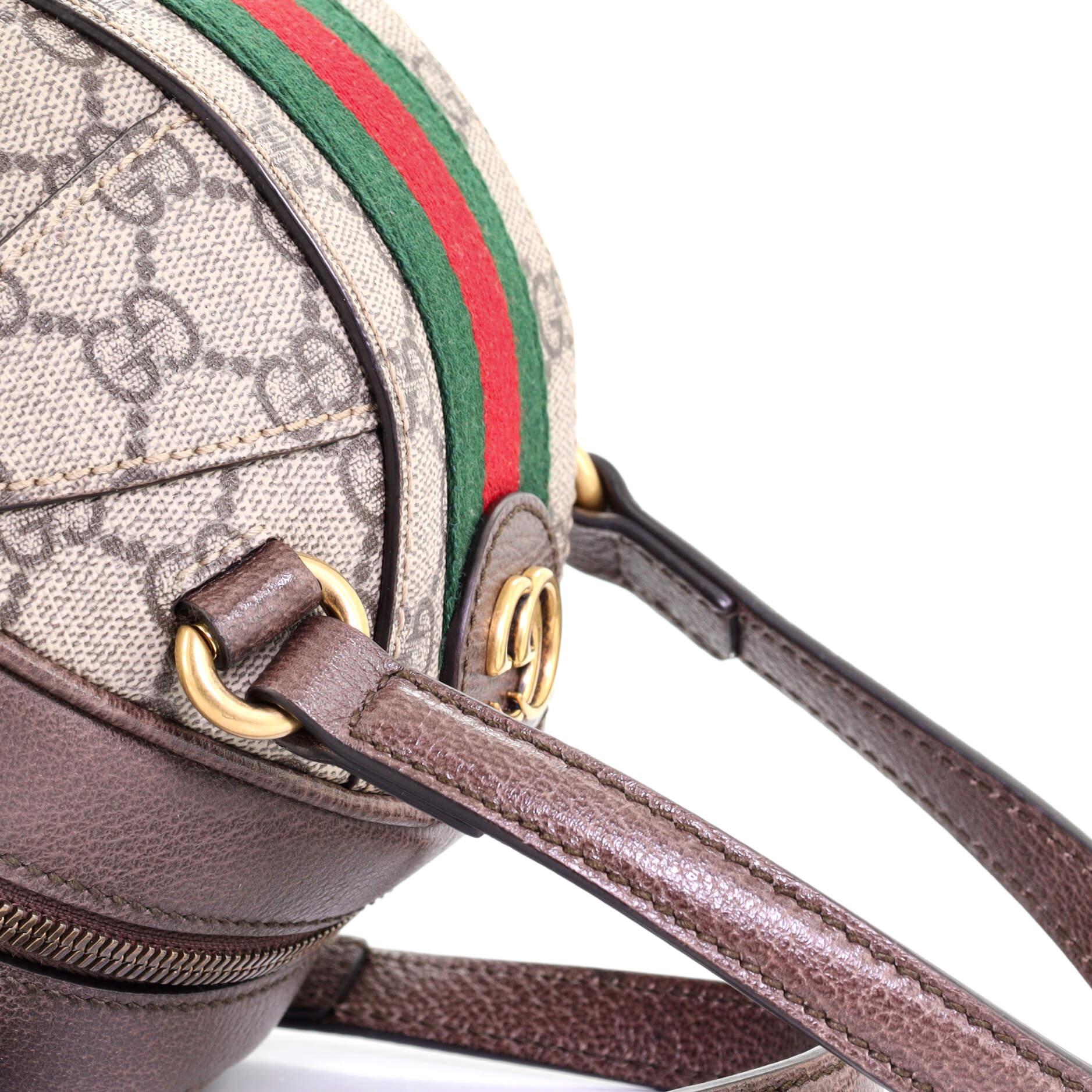 Gucci Ophidia Basketball Bag GG Coated Canvas Mini In Good Condition In NY, NY