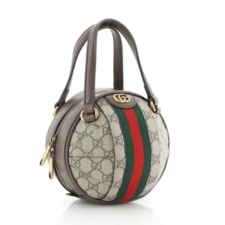 Gucci Ophidia Basketball Shoulder Bag Gg Coated Canvas Mini At 1stdibs