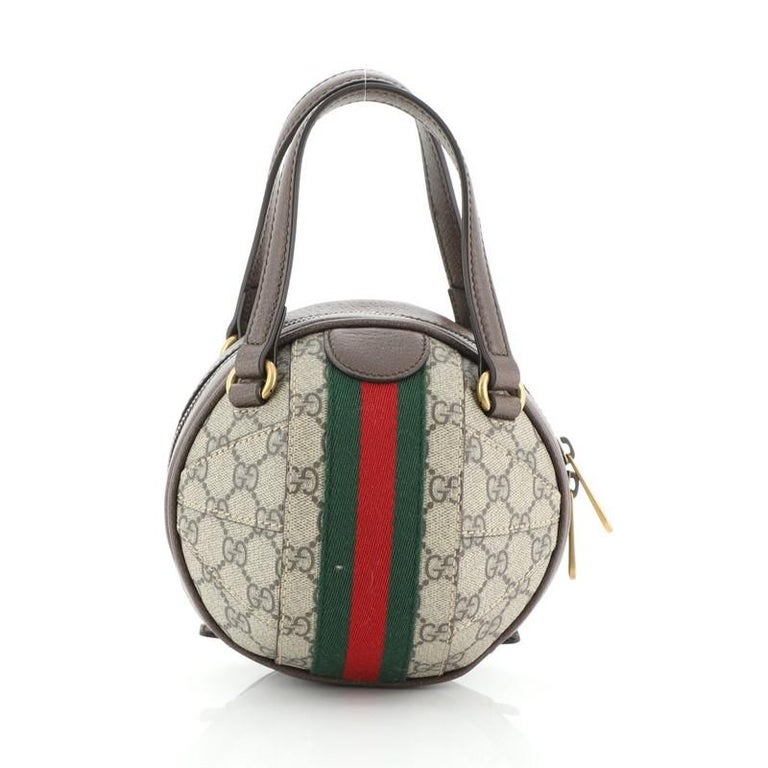 Gucci Ophidia Basketball Handbag GG Coated Canvas Mini at 1stDibs