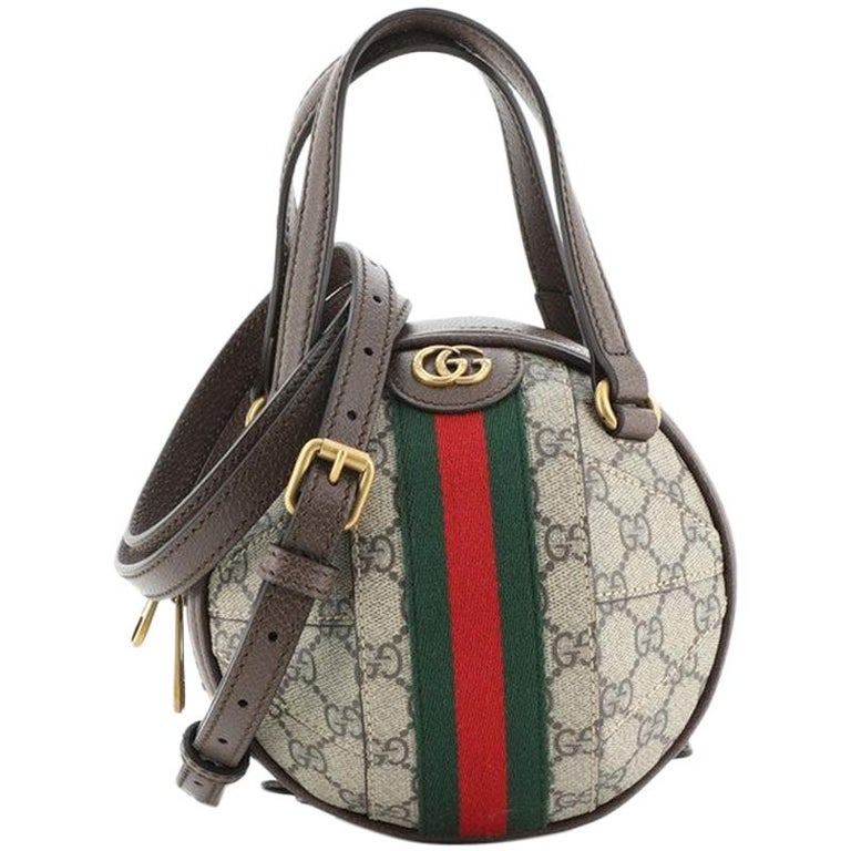 Gucci Ophidia Basketball Handbag GG Coated Canvas Mini at 1stDibs