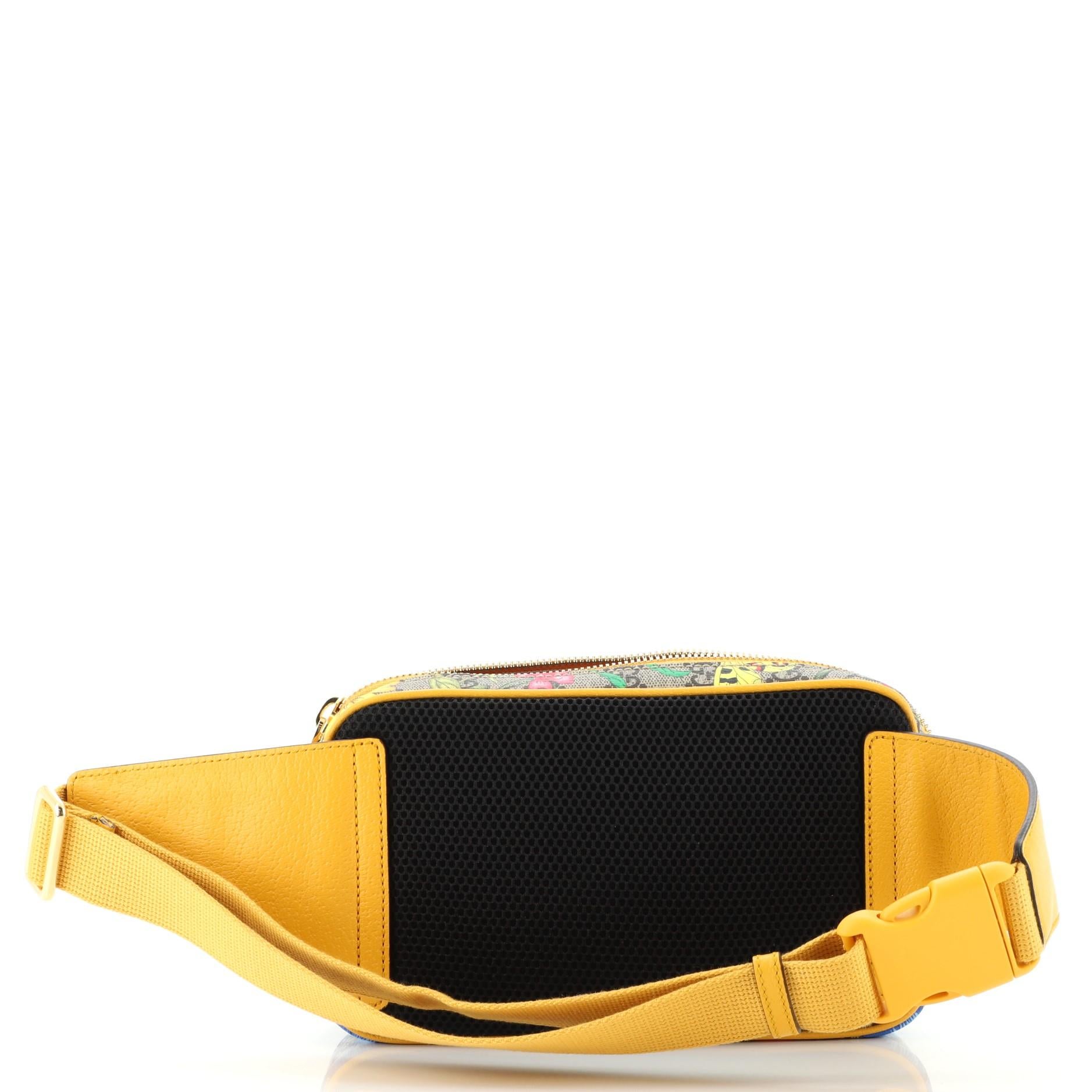 Gucci Ophidia Belt Bag Flora GG Coated Canvas Medium In Good Condition In NY, NY
