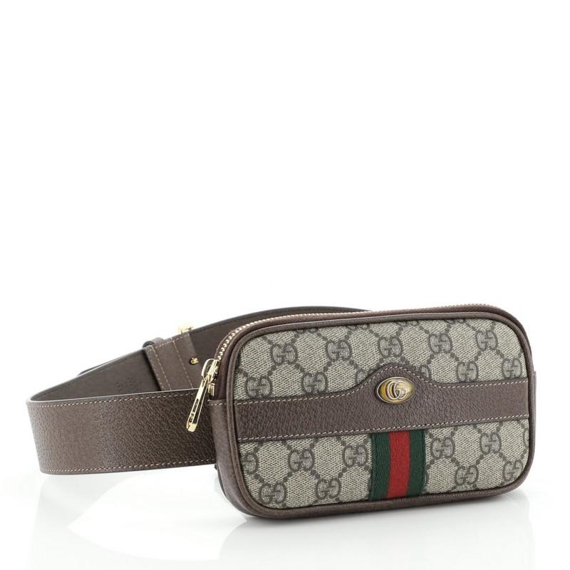 Gray Gucci Ophidia Belt Bag GG Coated Canvas Mini