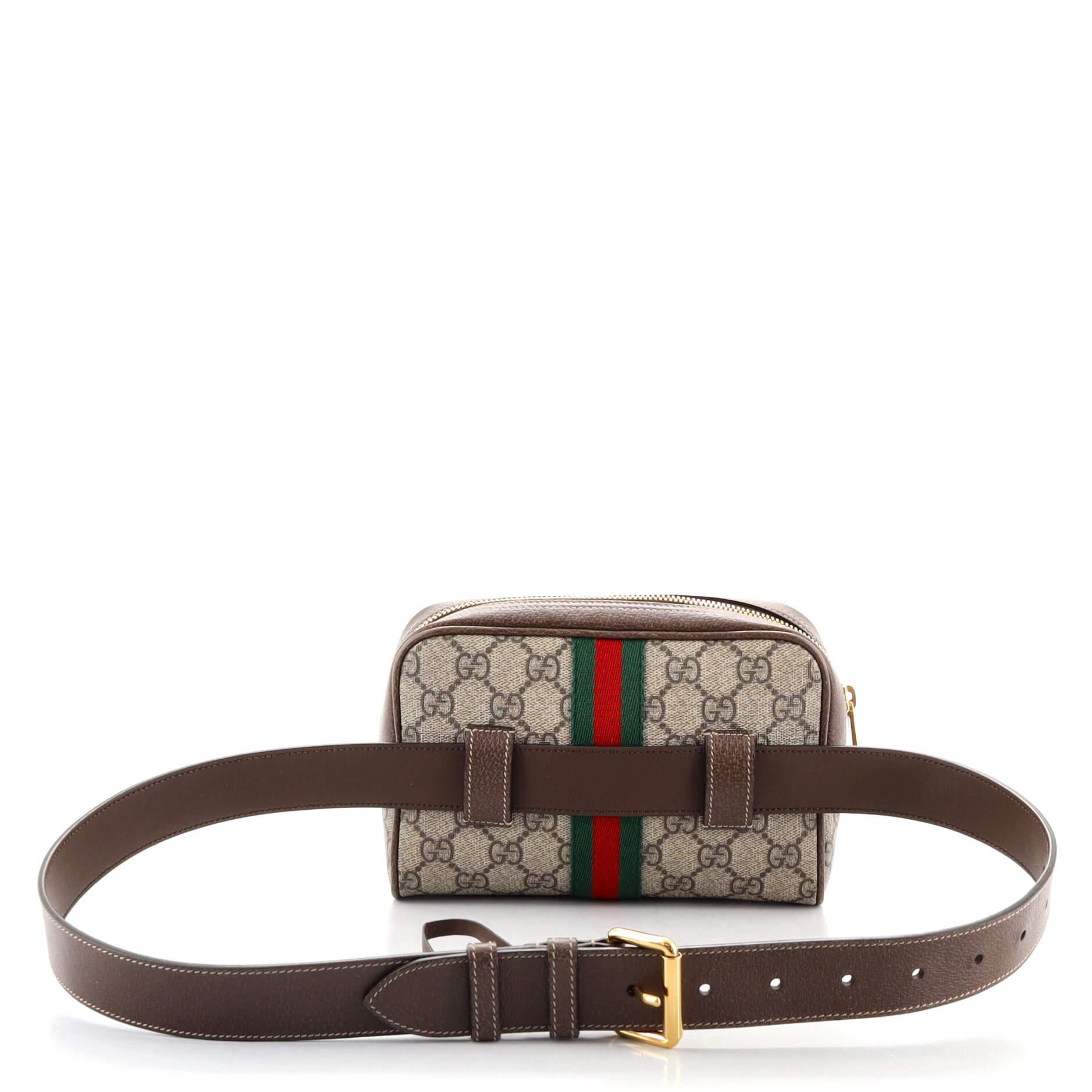 Gray Gucci Ophidia Belt Bag GG Coated Canvas Mini