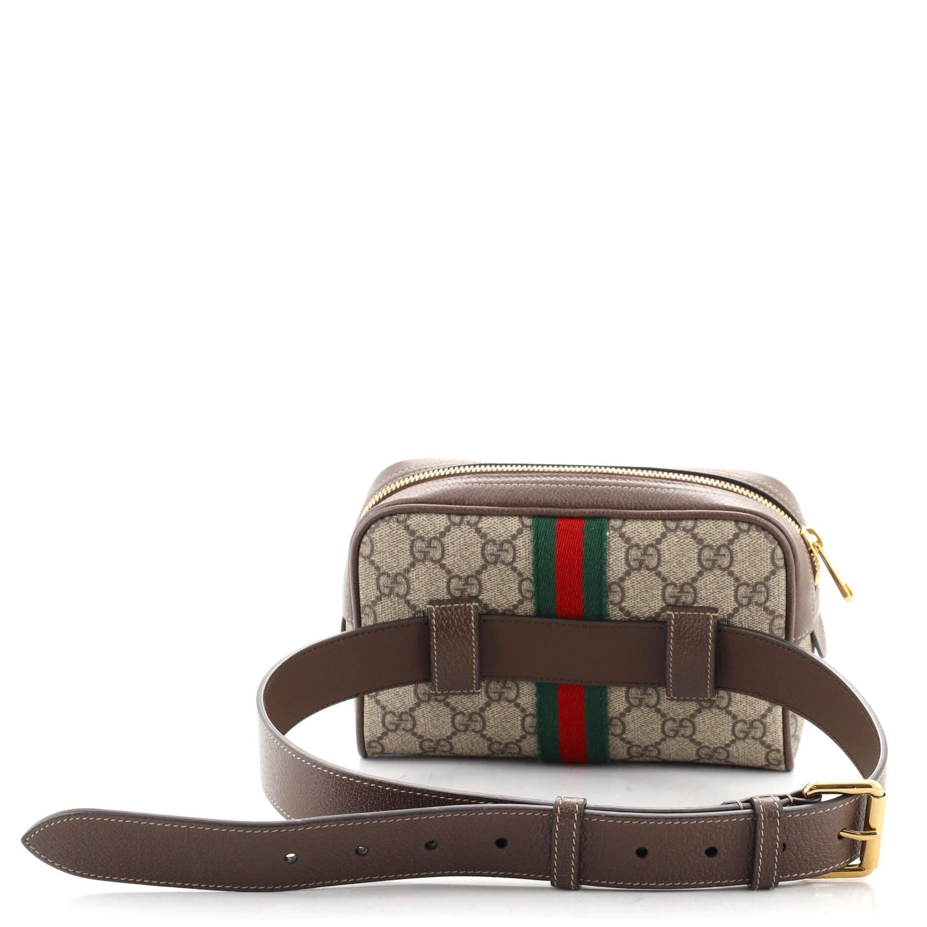 Gray Gucci Ophidia Belt Bag GG Coated Canvas Small 75