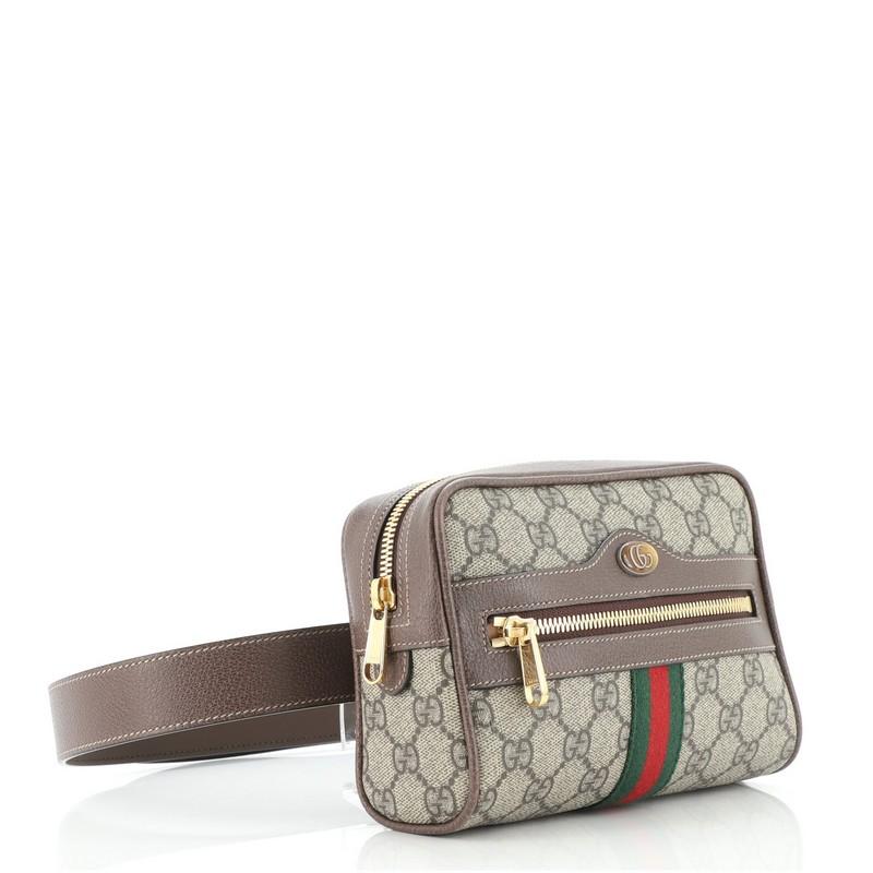 Gray Gucci Ophidia Belt Bag GG Coated Canvas Small