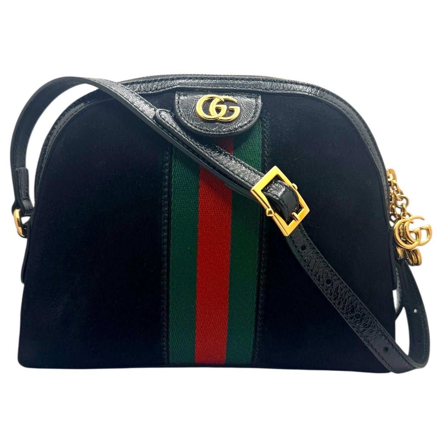 Gucci Ophidia Black Suede GG Web Shoulder Bag, Italy c. 2019