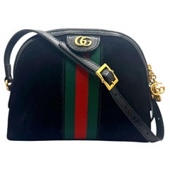 Gucci Ophidia Black Suede GG Web Shoulder Bag, Italy c. 2019