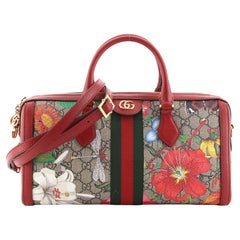 Gucci Ophidia Boston Bag Flora GG Coated Canvas Medium