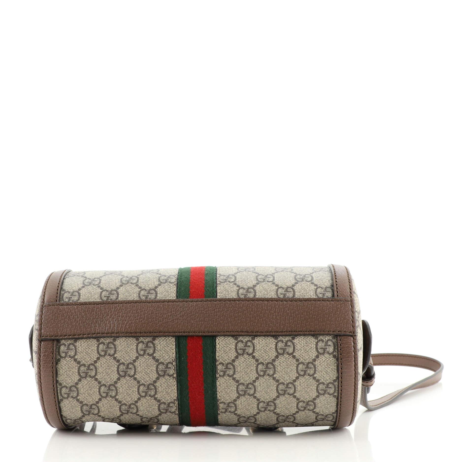 Gucci Ophidia Boston Bag GG Coated Canvas Small In Good Condition In NY, NY