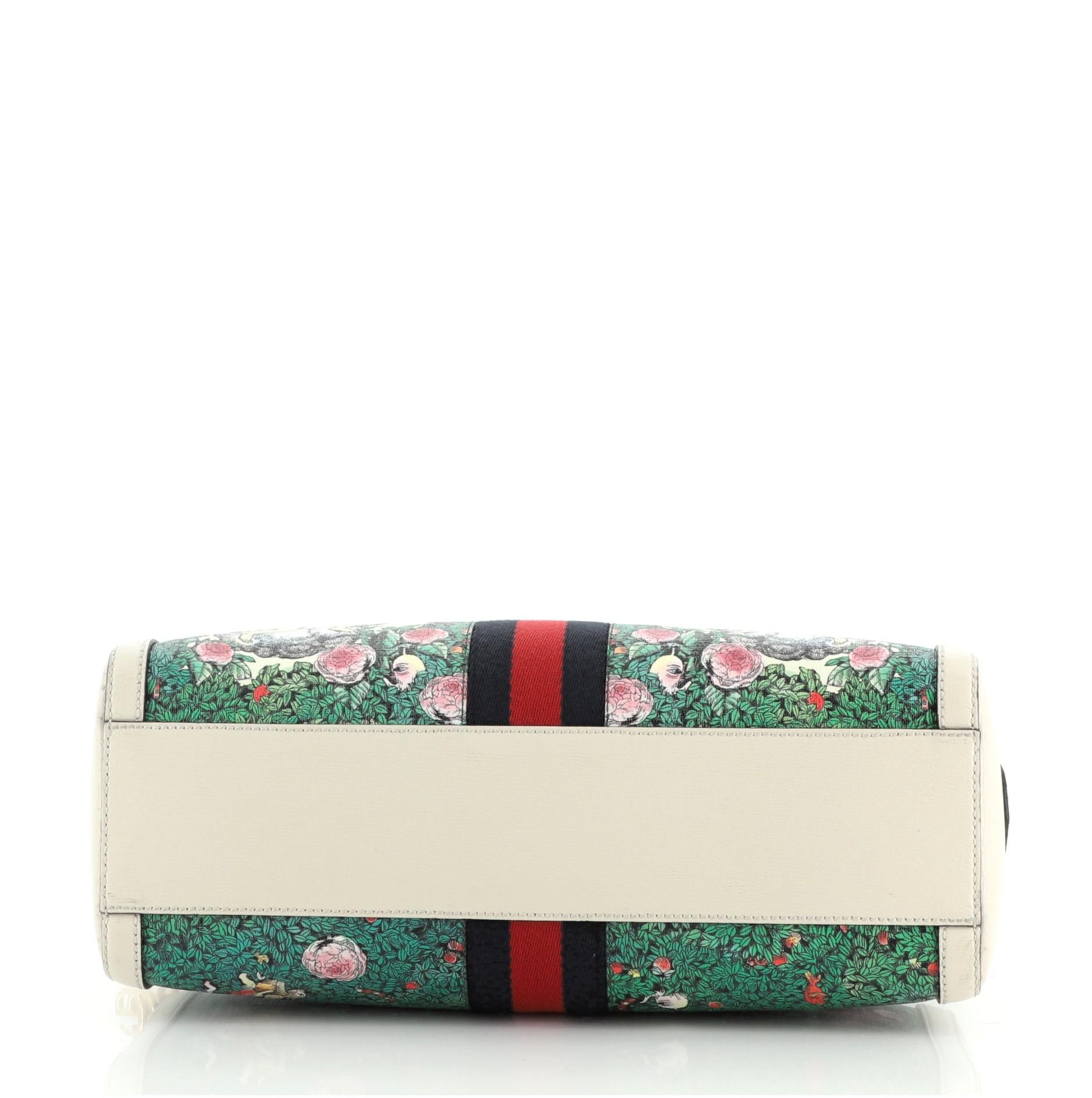 Gray Gucci Ophidia Boston Bag Limited Edition Printed Coated Canvas Medium