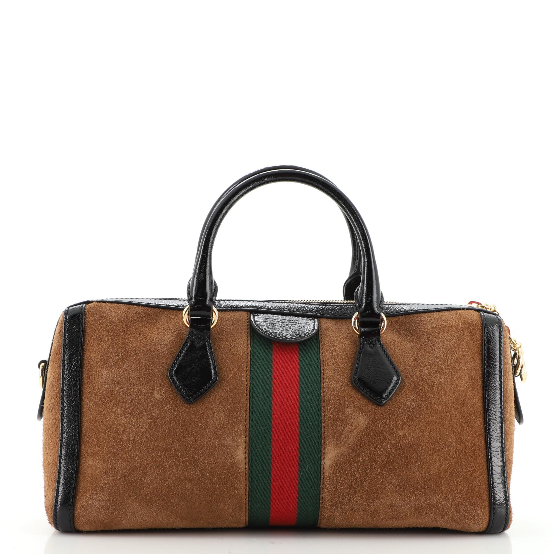 Gucci Ophidia Boston Tasche aus Wildleder Medium im Zustand „Gut“ in NY, NY