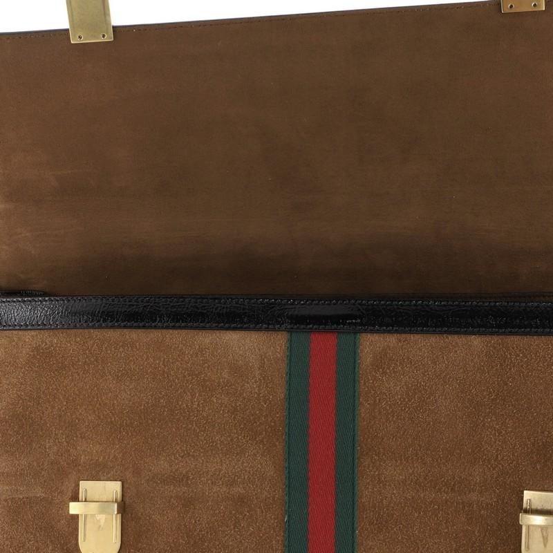 Brown Gucci Ophidia Briefcase Suede