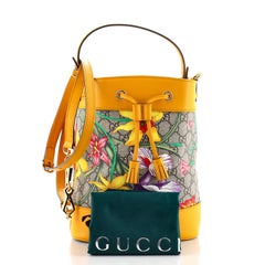 Gucci Ophidia Bucket Bag Flora GG beschichtetem Canvas und Leder klein
