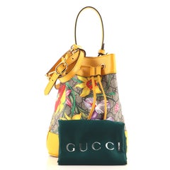 Gucci Ophidia Eimertasche Flora GG aus beschichtetem Segeltuch und Leder  Klein